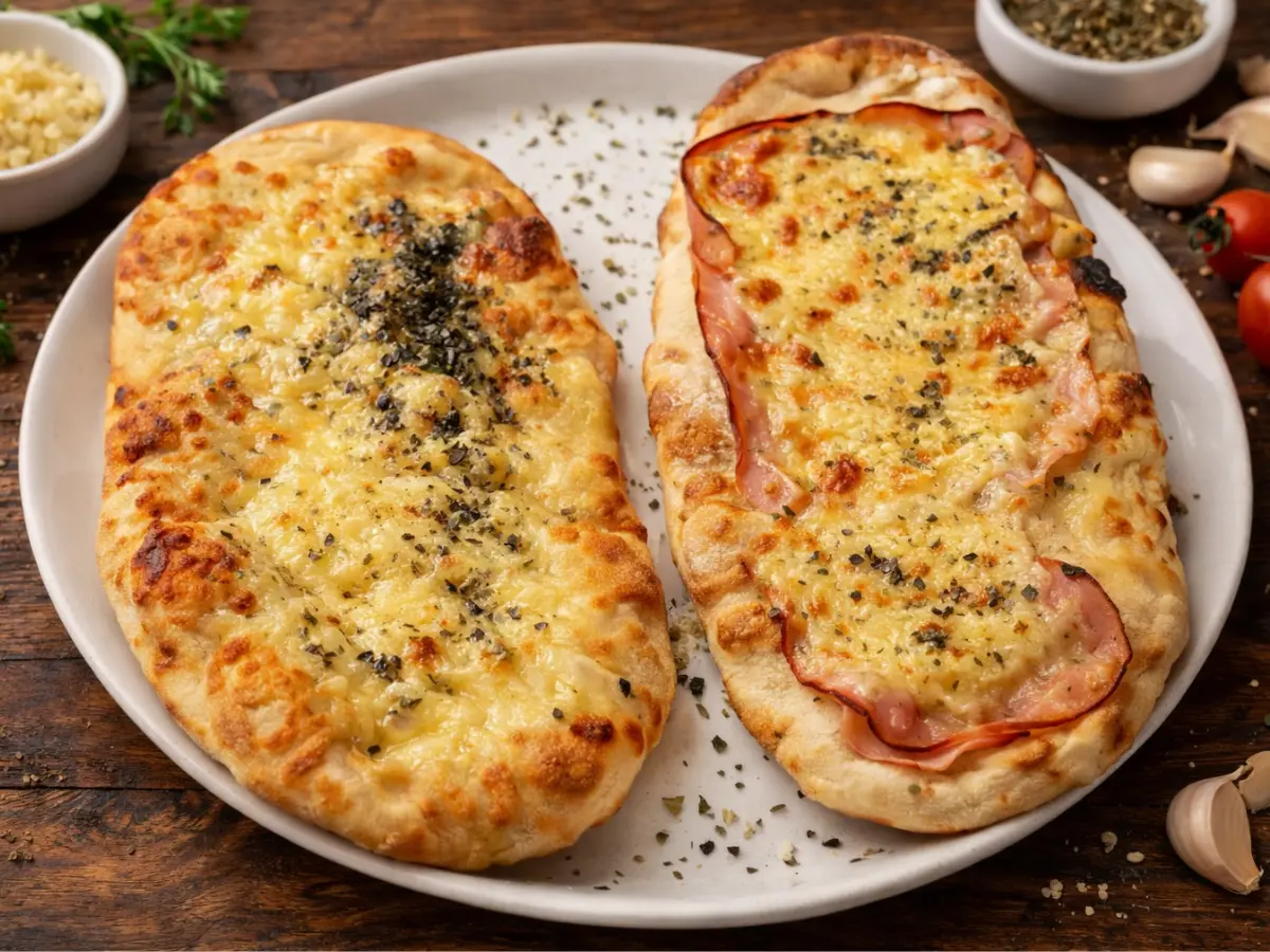Pan de ajo con jamón york